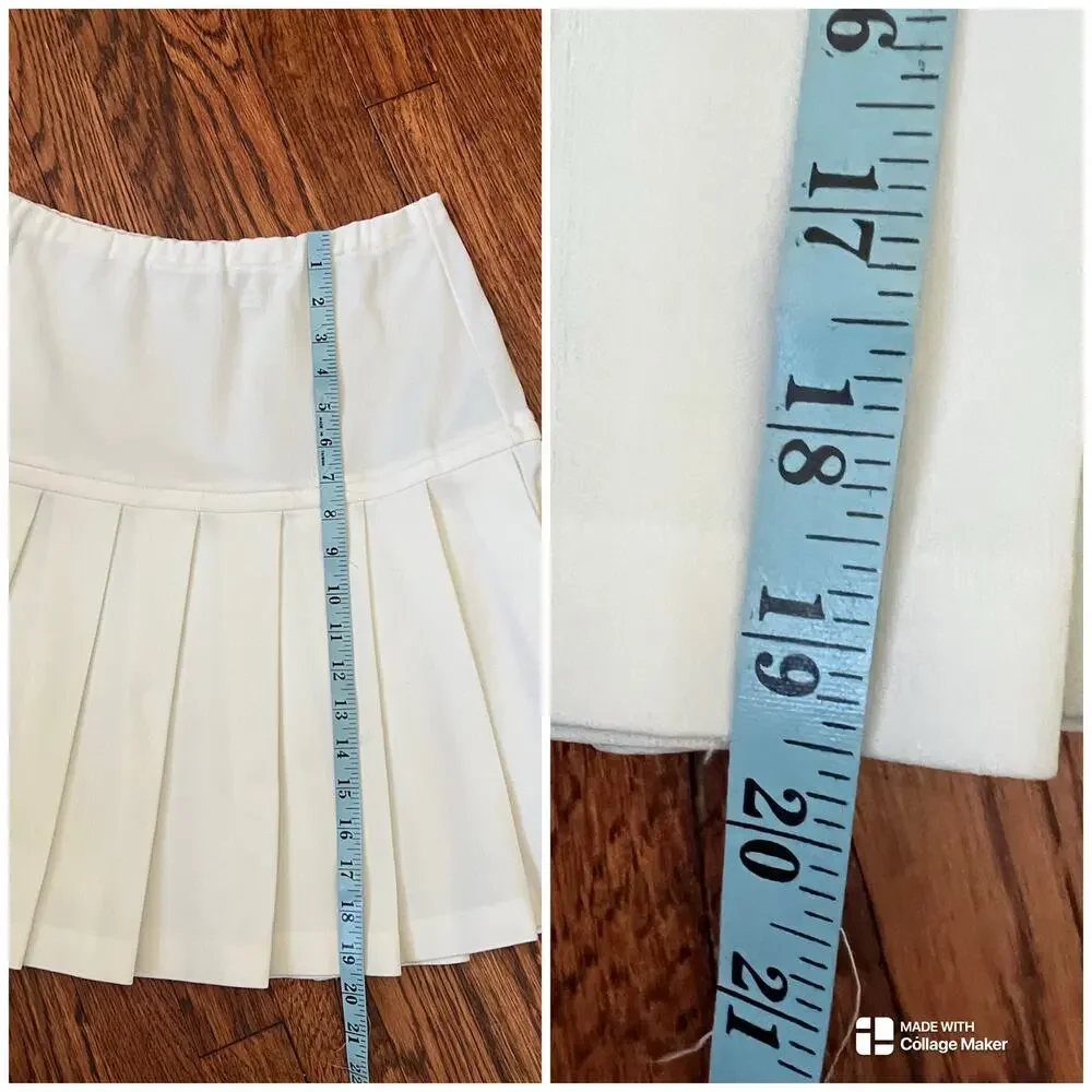 Vintage Act III White Pleated Tennis Golf Preppy Mini Skirt USA S/M 70s Coastal